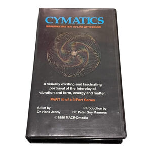 Vintage Cymatics Part III VHS Tape 1986 Hans Jenny Peter Guy Manners Sound Doc